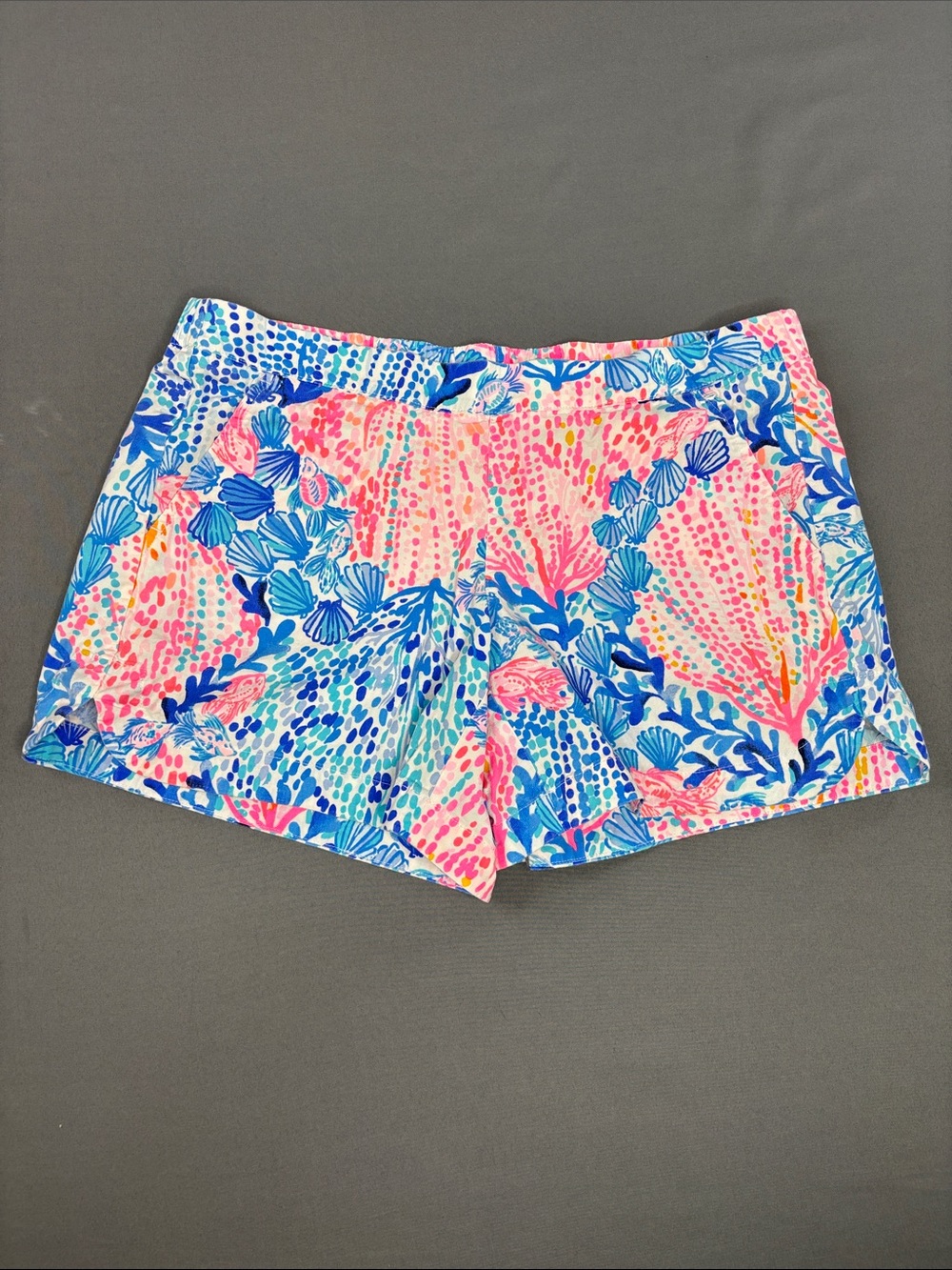 Lilly Pulitzer Ocean View Shorts Womens Small Sway with Me Stretch Waist Blue 4”